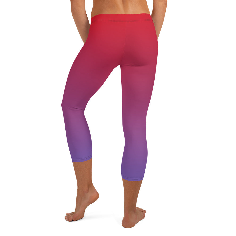 Magenta Aurora FLAKOUT Sport Women's Capri Leggings - FLAKOUT