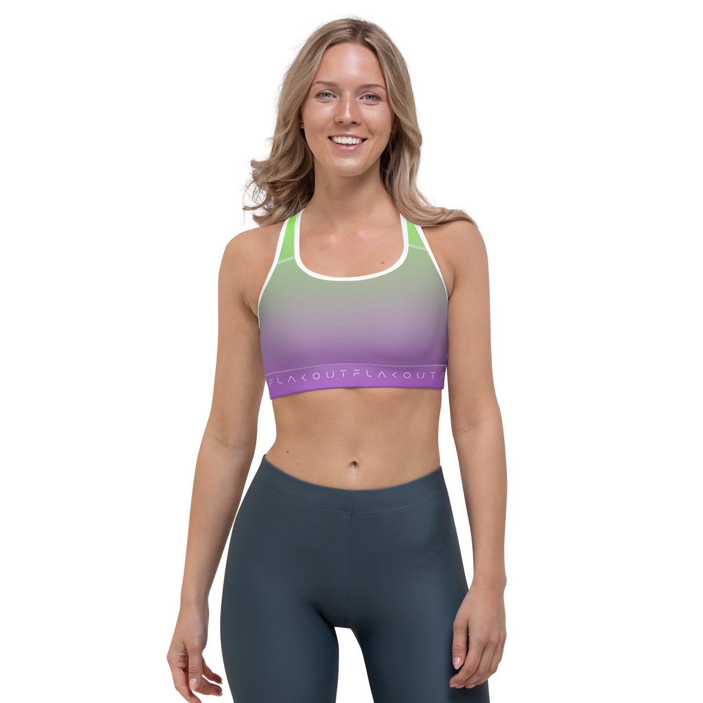 Lime Zest Women's Sports Performance Bra - FLAKOUT