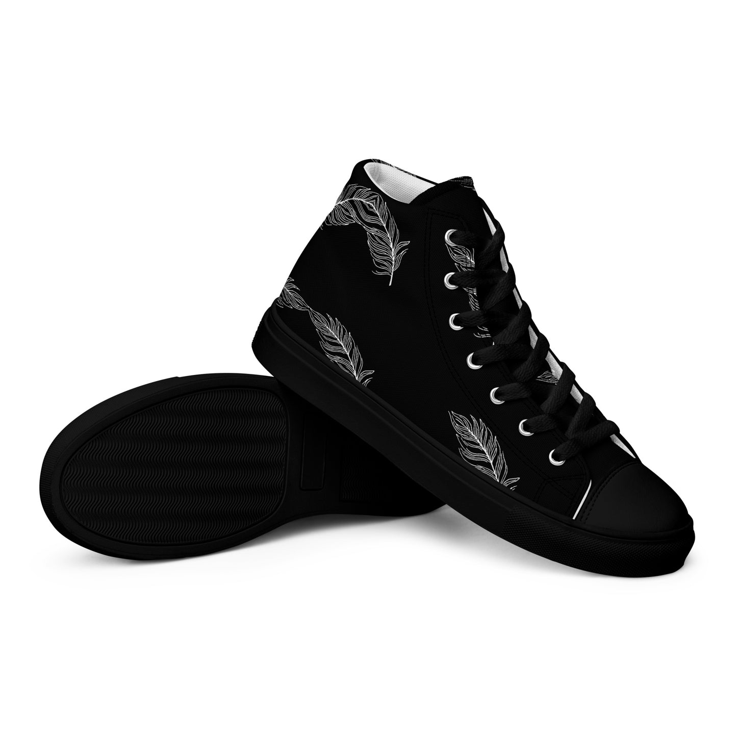 Ethereal Plumes Men’s High Top Canvas Shoes - FLAKOUT