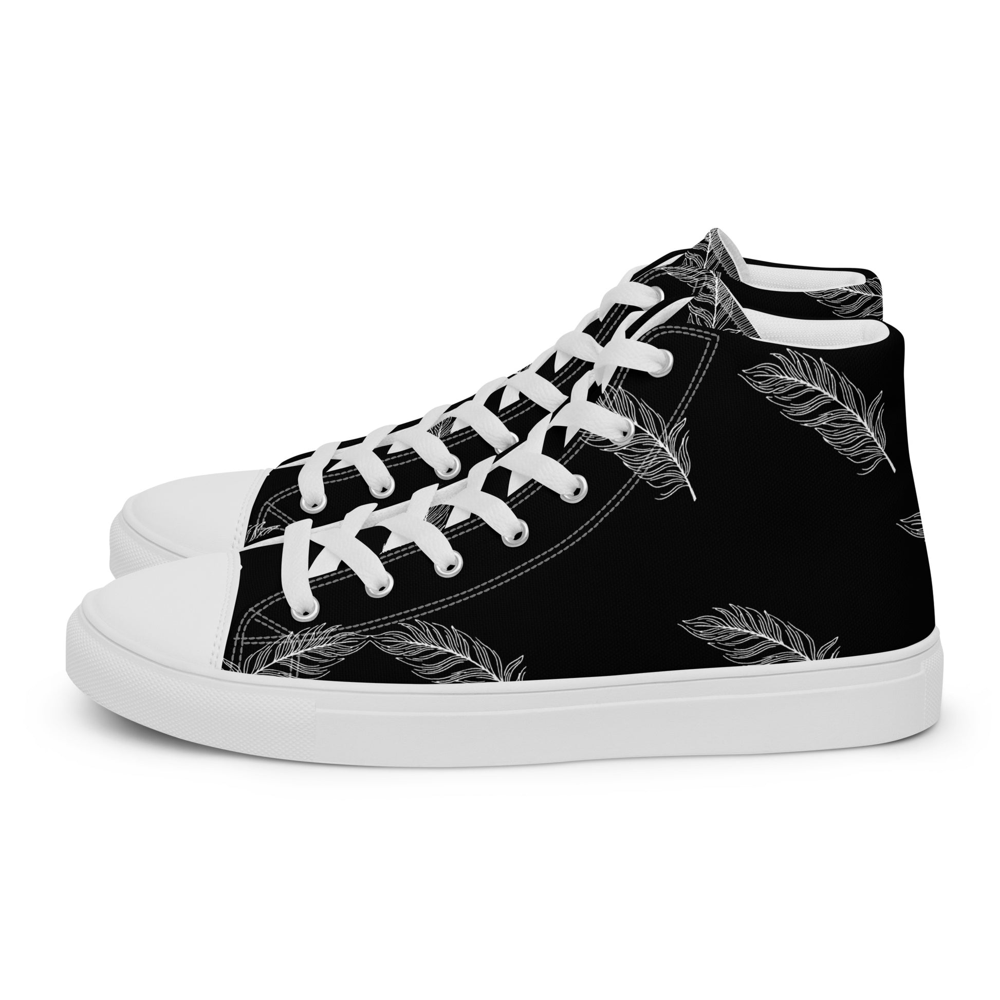 Ethereal Plumes Men’s High Top Canvas Shoes - FLAKOUT