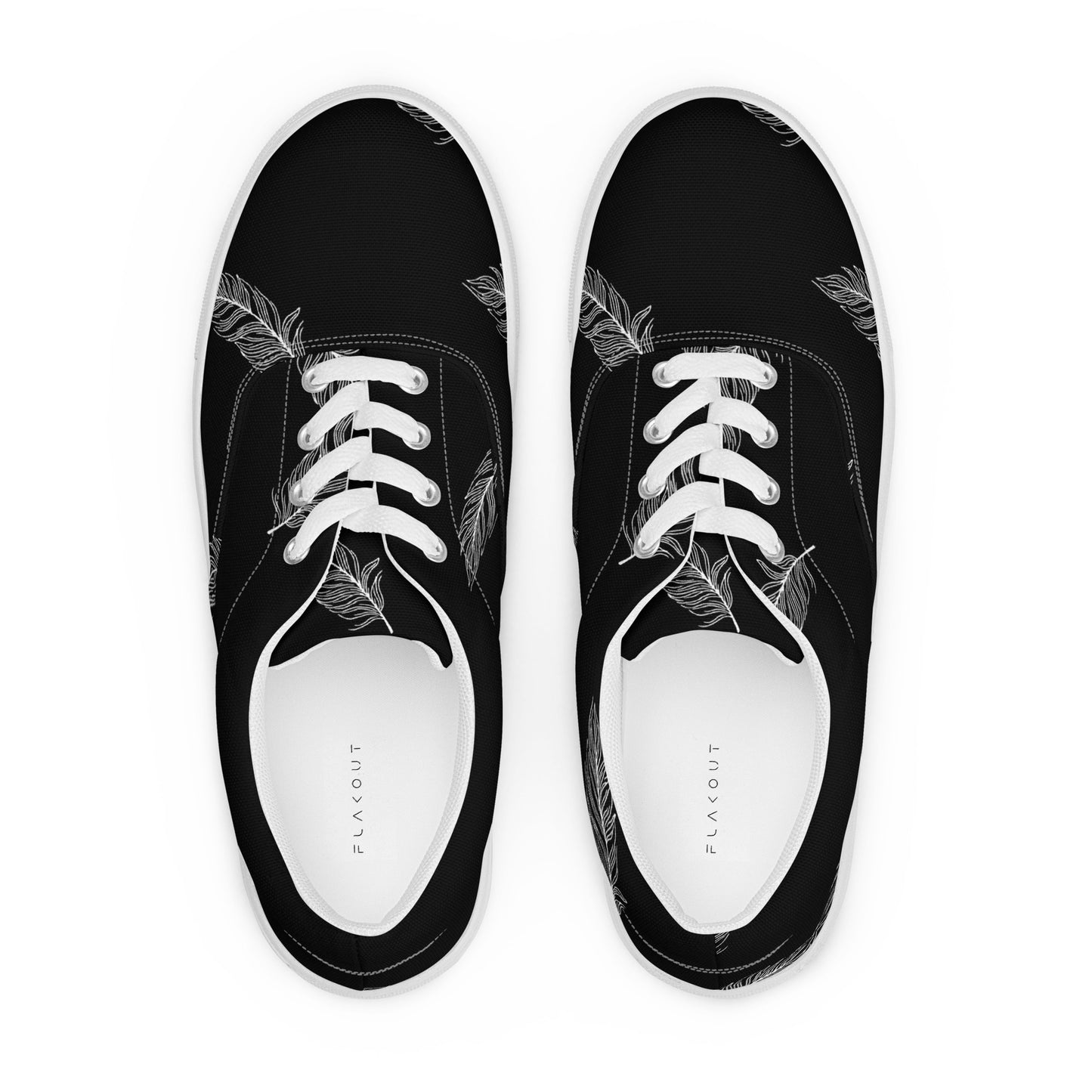 Ethereal Plumes Men’s Lace-up Canvas Shoes - FLAKOUT