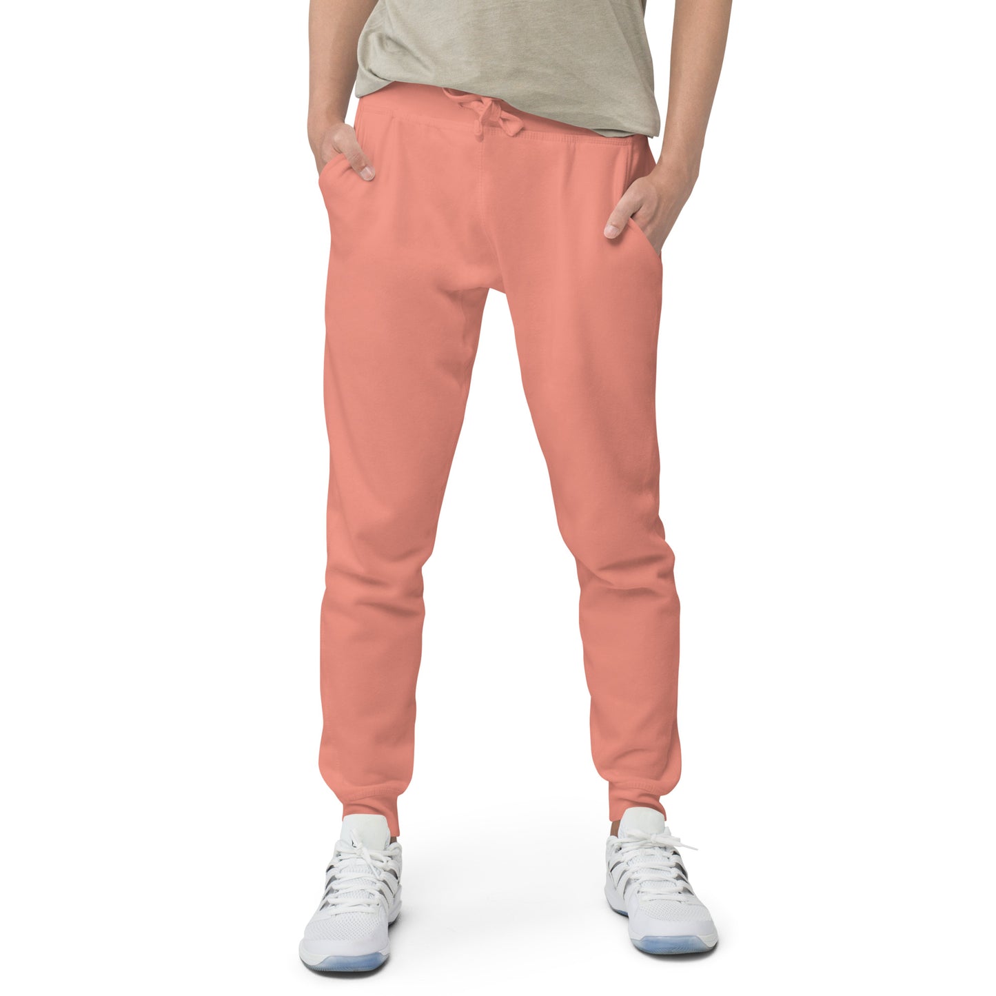 FLAKOUT Logo Back Leg Unisex Fleece Sweatpants - Dusty Rose - FLAKOUT