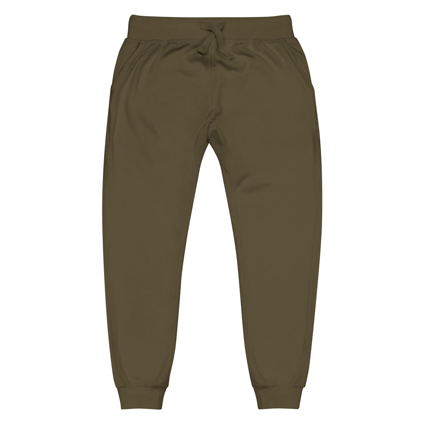 FLAKOUT Logo Back Leg Unisex Fleece Sweatpants - Military Green - FLAKOUT