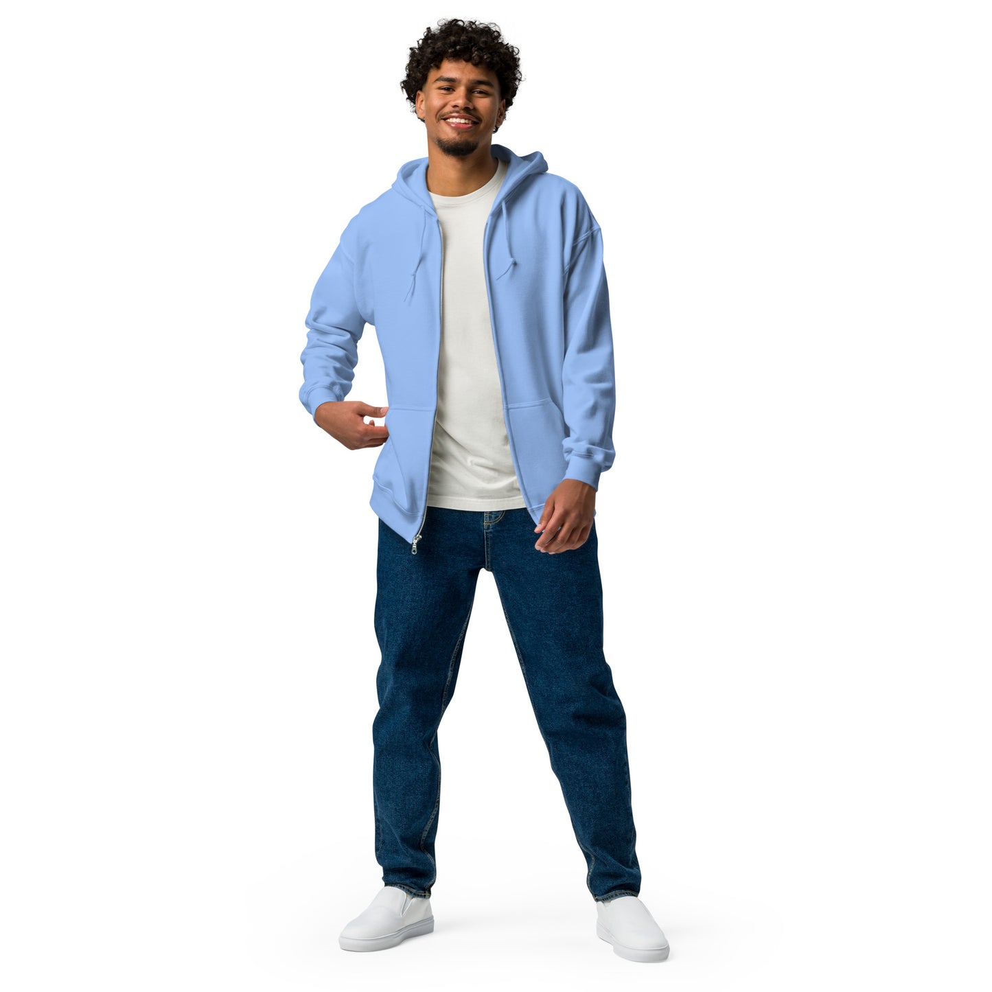 Echoes Of Dejavu Heavy Harmony Fusion Zip Hoodie - Carolina Blue - FLAKOUT