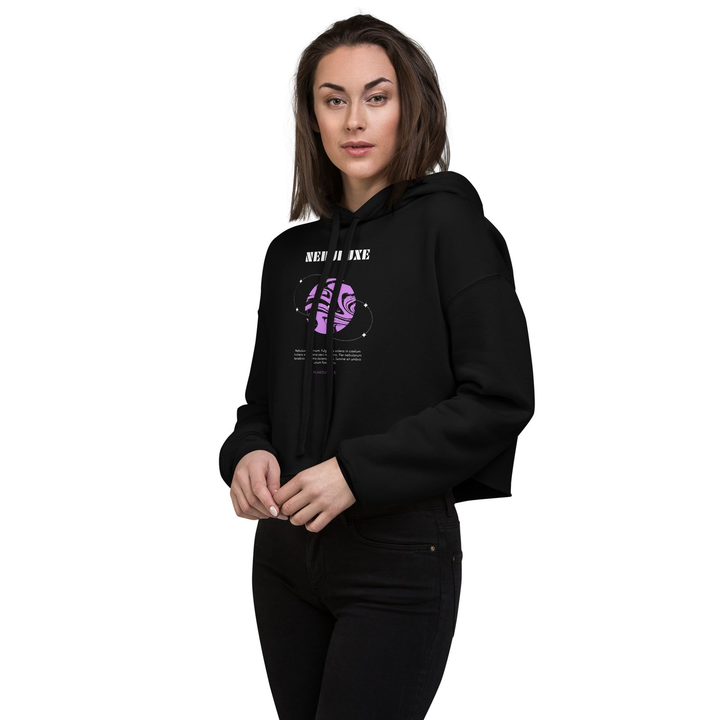 Nebuluxe Brilliance Women's Crop Hoodie - FLAKOUT