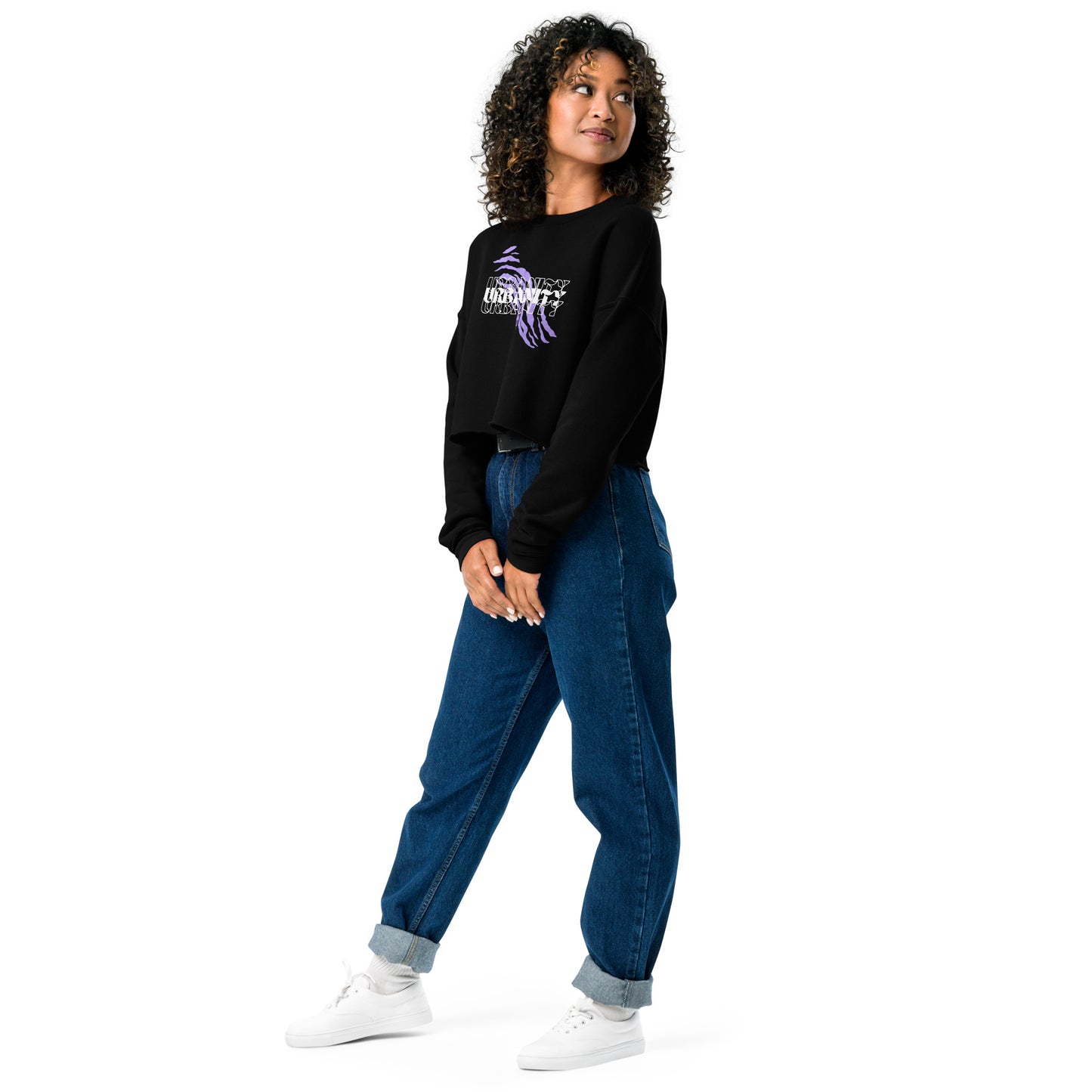 Streetwise Urbanity Women's Crop Sweatshirt - Black - FLAKOUT