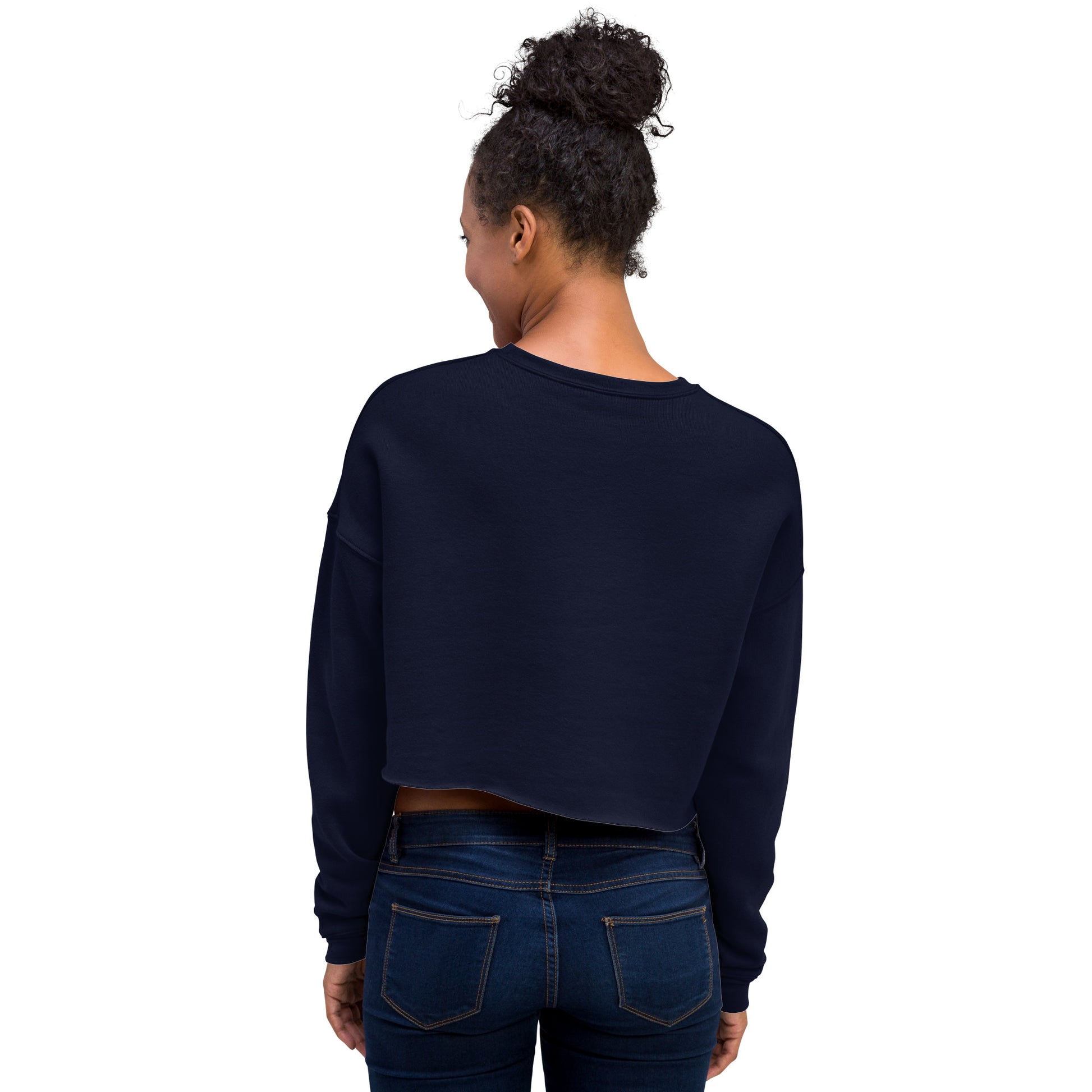 Streetwise Urbanity Women's Crop Sweatshirt - Navy - FLAKOUT