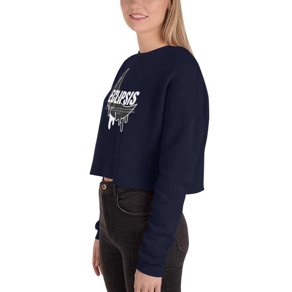 Lunar Eclipsis Women's Crop Sweatshirt - Navy - FLAKOUT