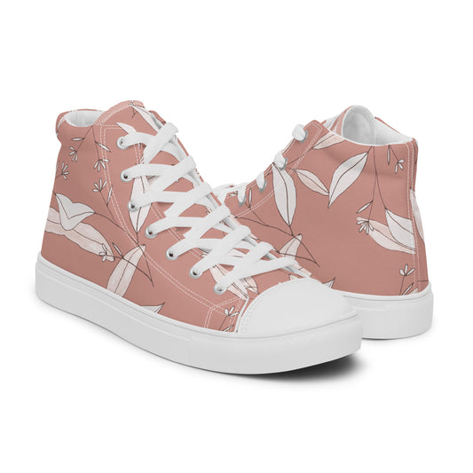 Feathered Finesse Women's High Top Canvas Shoes - FLAKOUT