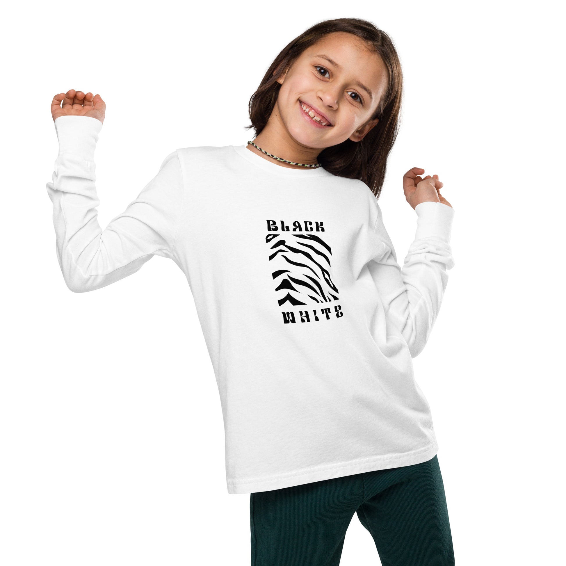 Opulent Onyx Tiger Kid's Long Sleeve Shirt - FLAKOUT