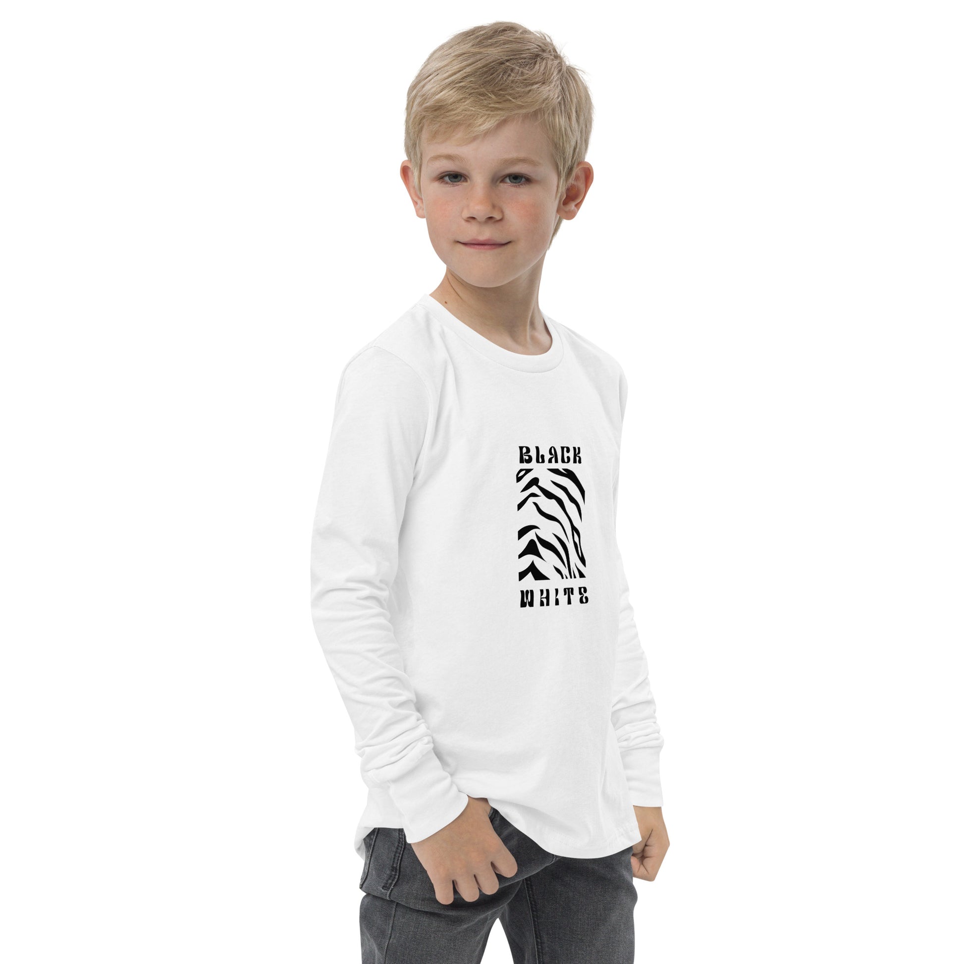 Opulent Onyx Tiger Kid's Long Sleeve Shirt - FLAKOUT