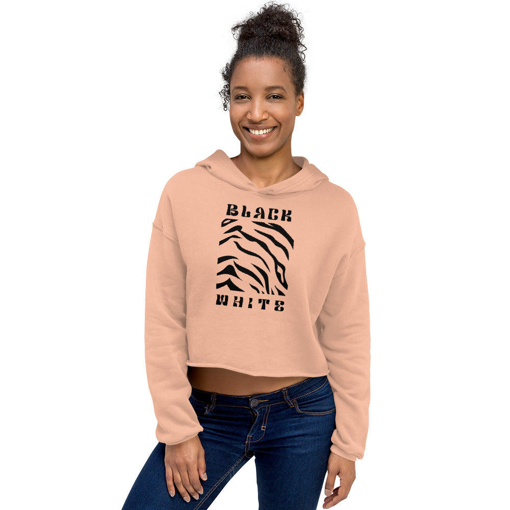 Opulent Onyx Tiger Women's Crop Hoodie - FLAKOUT