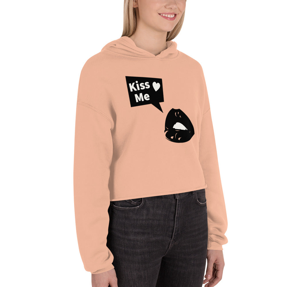 Sweet Talker Kiss Me Women's Crop Hoodie - FLAKOUT